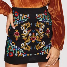 Stylecast X Slyck Floral Embroidered Mini Pencil Skirt-picture-56