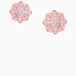 GIVA 92.5 Silver Rose Gold-Plated Bergenia Filigree Classic Studs Earrings image 3