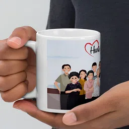 Mr UVD White & Beige Graphic Printed Ceramic Glossy Mug image 2