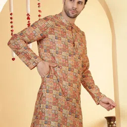 Anouk Abstract Printed Mandarin Collar Straight Kurta image 3