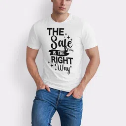 Seekbuylove Men Bio Finish Typography Printed Pure Cotton T-shirt image 3