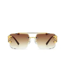 FUNGLASSES Unisex Rectangle Sunglasses with UV Protected Lens 5823 GOLD BROWN NEW- image 4