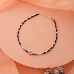 SARAF SILVERETZ Silver-Plated Artificial Beads Anklet-image-0