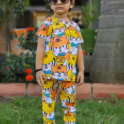 Emblica Unisex Kids Printed T-shirt with Trousers-image-36