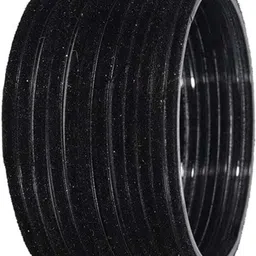 SAVORADE Set Of 10 Black Glass Bangle image 1