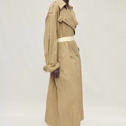 MANGO Notched Lapel Double Breasted Trench Coat With Tie-Up Detail-picture-34