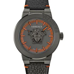 Versace Men Brass Embellished Dial & Leather Straps Analogue Watch VE7E00323-picture-23