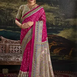 LOOKNBOOK ART Bandhani Fusion Saree image 4