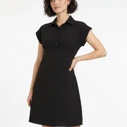 glitchez Shirt Colar Extended Sleeves Shirt Dress-picture-42