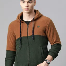 Pierre Carlo Men Colourblocked Hooded Sweatshirt-picture-22