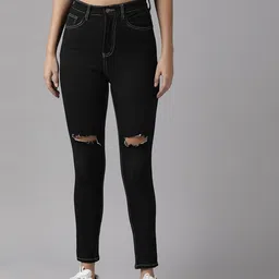 Roadster Women Skinny Fit High-Rise Highly Distressed Stretchable Jeans-image-6