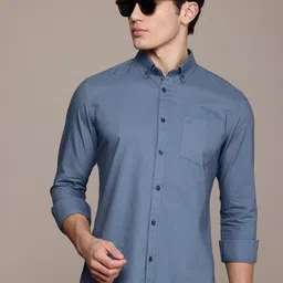 French Connection Men Button-Down Collar Slim Fit Pure Cotton Casual Shirt-image-57