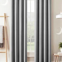 Lunar Days Grey 2 Pieces Black Out Window Curtain Set-picture-40