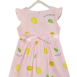 Kids On Board Girls Pink Printed A-Line Dress image 2