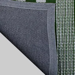 MRIC Green Striped Handmade Woollen Carpet image 4