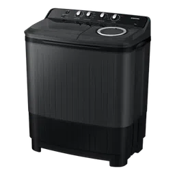 samsung 7.5 kg semi automatic washing machine with hexa storm pulsator, wt75b3200gd prism black 7.5kg image 1