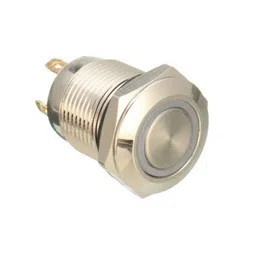 16mm 24V Ring (Blue Light) Self-Lock Non-Momentary Metal Push-button Switch image 2