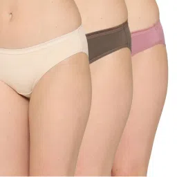 Wacoal Multi-Color Cotton Low Waist Medium Coverage Bikini Panties (Pack of 3)-image-50