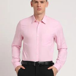 Turtle Pink Cotton Slim Fit Shirt-picture-41