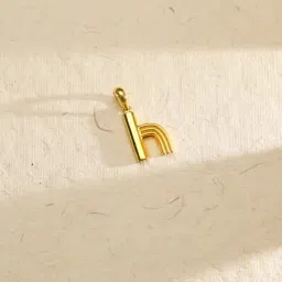 P.N.Gadgil Jewellers 18k (750) Yellow Gold Heavenly H Alphabets Pendant-picture-13