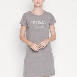 Dreamz by Pantaloons Ash Grey Cotton Printed Sleep Tees-picture-39