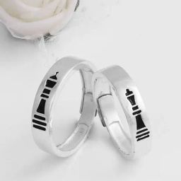 GIVA 92.5 Sterling Silver Queen and King Couple Bands-picture-18