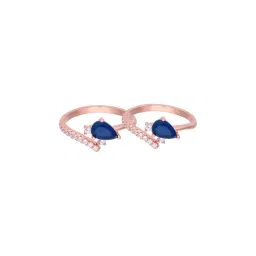 Kai Jewel Sterling Silver Rose Gold Blue Trendy Silver Toe Ring image 3