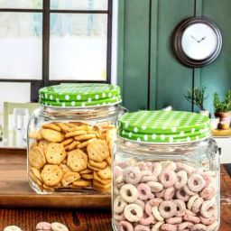 Goodhomes Transparent Glass Storage Jar with Color Lid - Set of 2-picture-43
