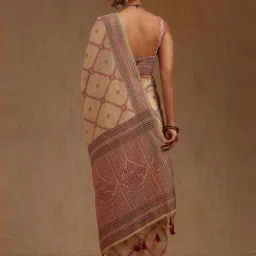 Soch Beige Woven Design Saree With Unstitched Blouse image 3