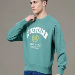 Red Tape Light Green Cotton Polyblend Graphic Baggy Fit Sweatshirt And Hoodies image 3