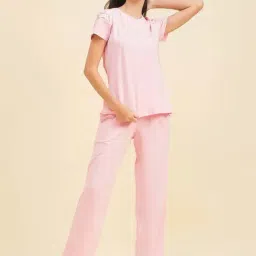 Sweet Dreams Blush Pink Printed T-Shirt Pyjamas Set-picture-32