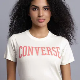 Converse Women Typography Printed Round Neck Cotton T-shirt image 2