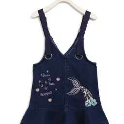 Natilene Kids Navy Embroidered Dungaree-picture-35