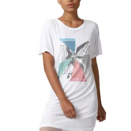 Forever 21 White Graphic Print Regular Fit A Line Dress-picture-34