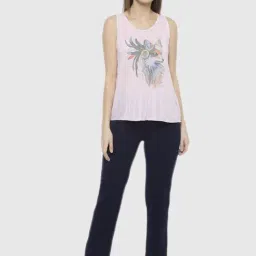 Vimal Jonney Pink Graphic Print Pajama Set-image-10