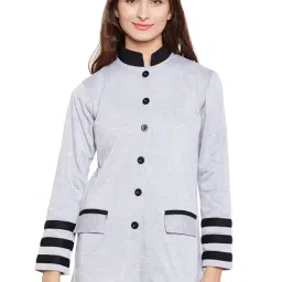 Belle Fille Grey Melange & Black Textured Coat-picture-16