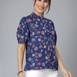 Style Quotient Dark Blue Floral Print Shirt-picture-28