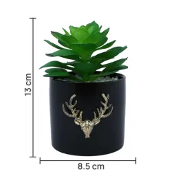 Tayhaa Multicolor Plastic Floral Succulent Artificial Plant with Pot image 5