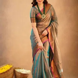 Bengal S Zari Tissue Taant Saree-image-4