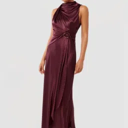 forever new Cassie Satin Draped Midi Dress image 3