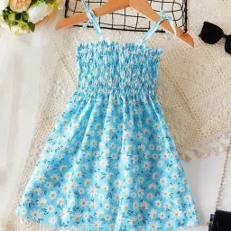 STH Girls Blue Cotton Printed Dress-image-36