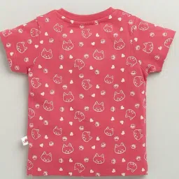 Bumzee Red Cotton PrintedJhabla With Short for Boys image 3