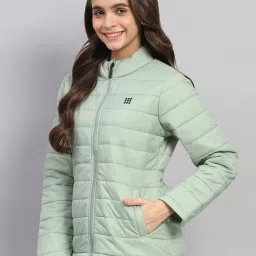 Rock.it Green Nylon Blend Solid Full Sleeve Jacket image 3