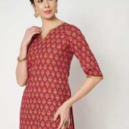 Studiorasa Maroon Maroon Regular Fit Printed Kurti image 3