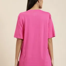 Difference of Opinion Pink Cotton Oversize T-Shirt image 2