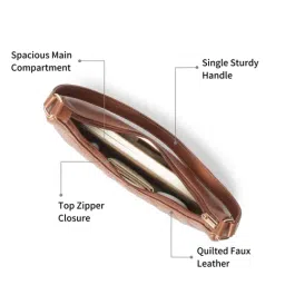 Fastrack Tan Quilted Medium Hobo Bag image 3