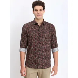 Allen Solly Brown Cotton Slim Fit Printed Shirt-picture-25