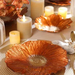 Pure Home and Living Solid Orange Glass Small Side Bowls image 3