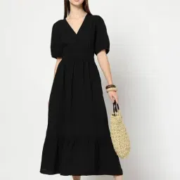 GAP Black Regular Fit Solid Dress-picture-45