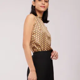 Fablestreet Brown Printed Top image 3